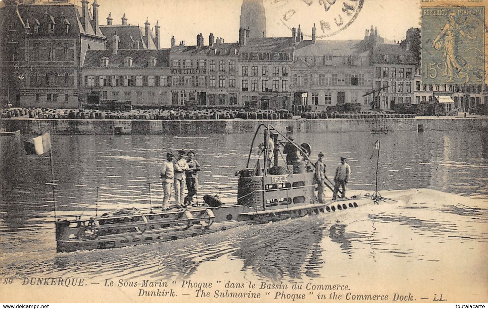 CPA 59 DUNKERQUE LE SOUS MARIN PHOQUE DANS LE BASSIN DU COMMERCE - Dunkerque