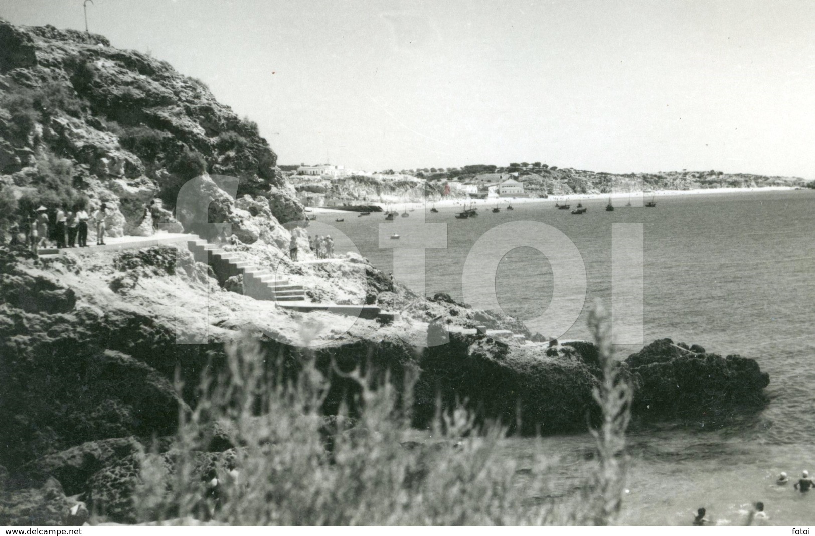 REAL PHOTO POSTCARD PRAIA ALBUFEIRA ALGARVE PORTUGAL ED CAFE ALBUFEIRENSE CARTE POSTALE - Faro