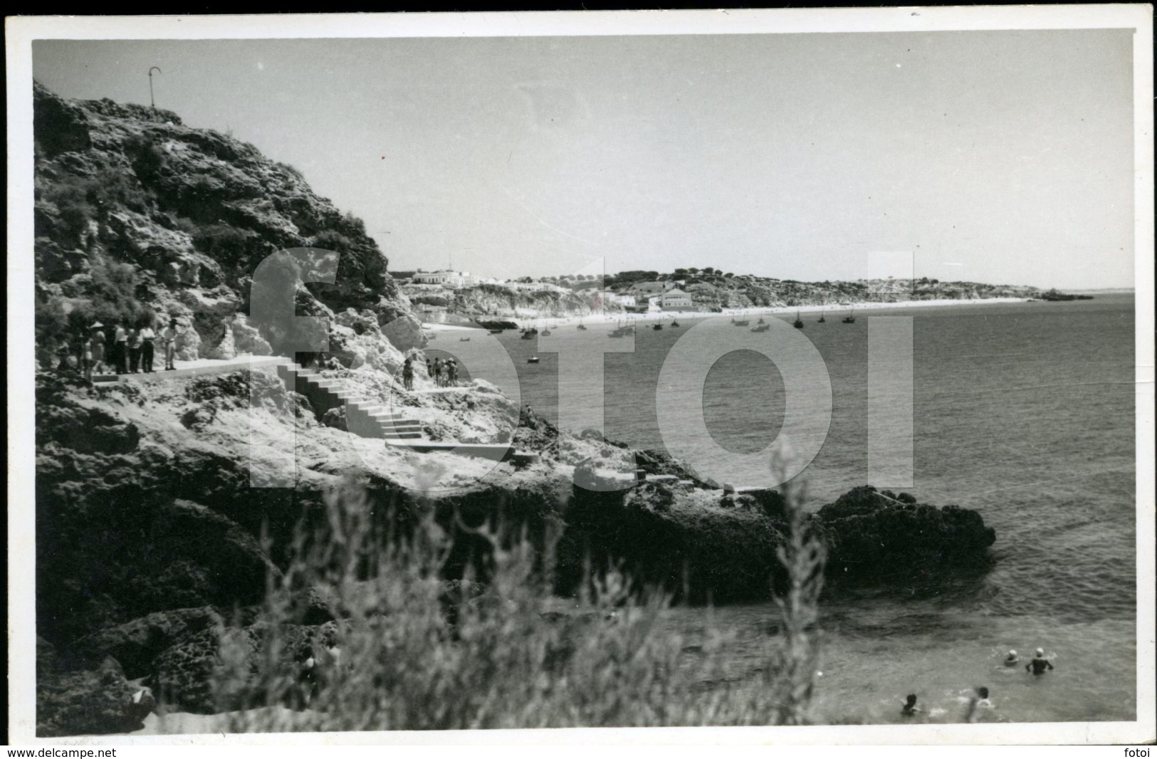 REAL PHOTO POSTCARD PRAIA ALBUFEIRA ALGARVE PORTUGAL ED CAFE ALBUFEIRENSE CARTE POSTALE - Faro