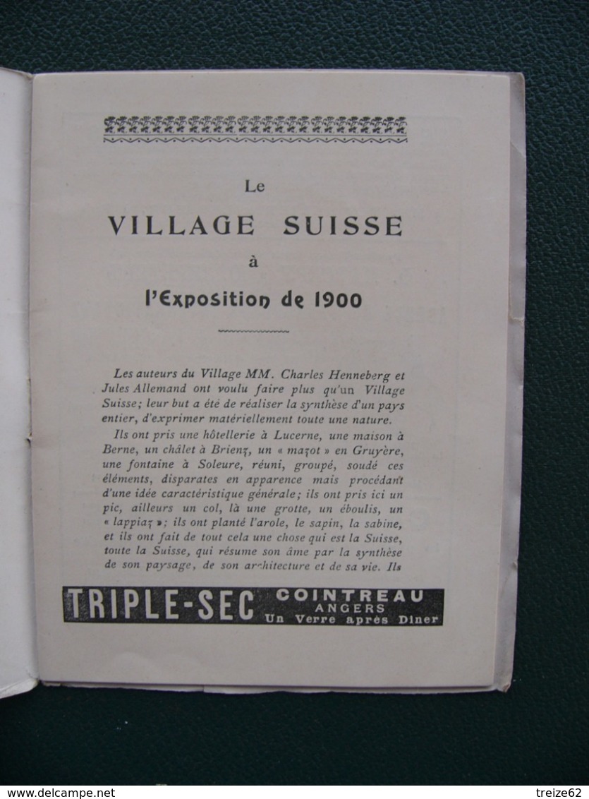 Livret Exposition Universelle 1900 Guide Du Village Suisse Pub : Picon Ripolin Nestlé Kohler - Dépliants Touristiques