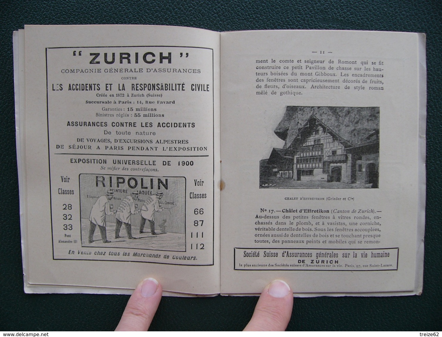 Livret Exposition Universelle 1900 Guide Du Village Suisse Pub : Picon Ripolin Nestlé Kohler - Reiseprospekte