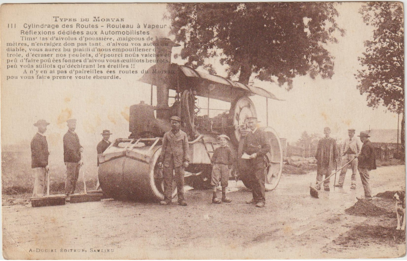 CPA TYPES DU MORVAN  ROULEAU A VAPEUR - Tracteurs