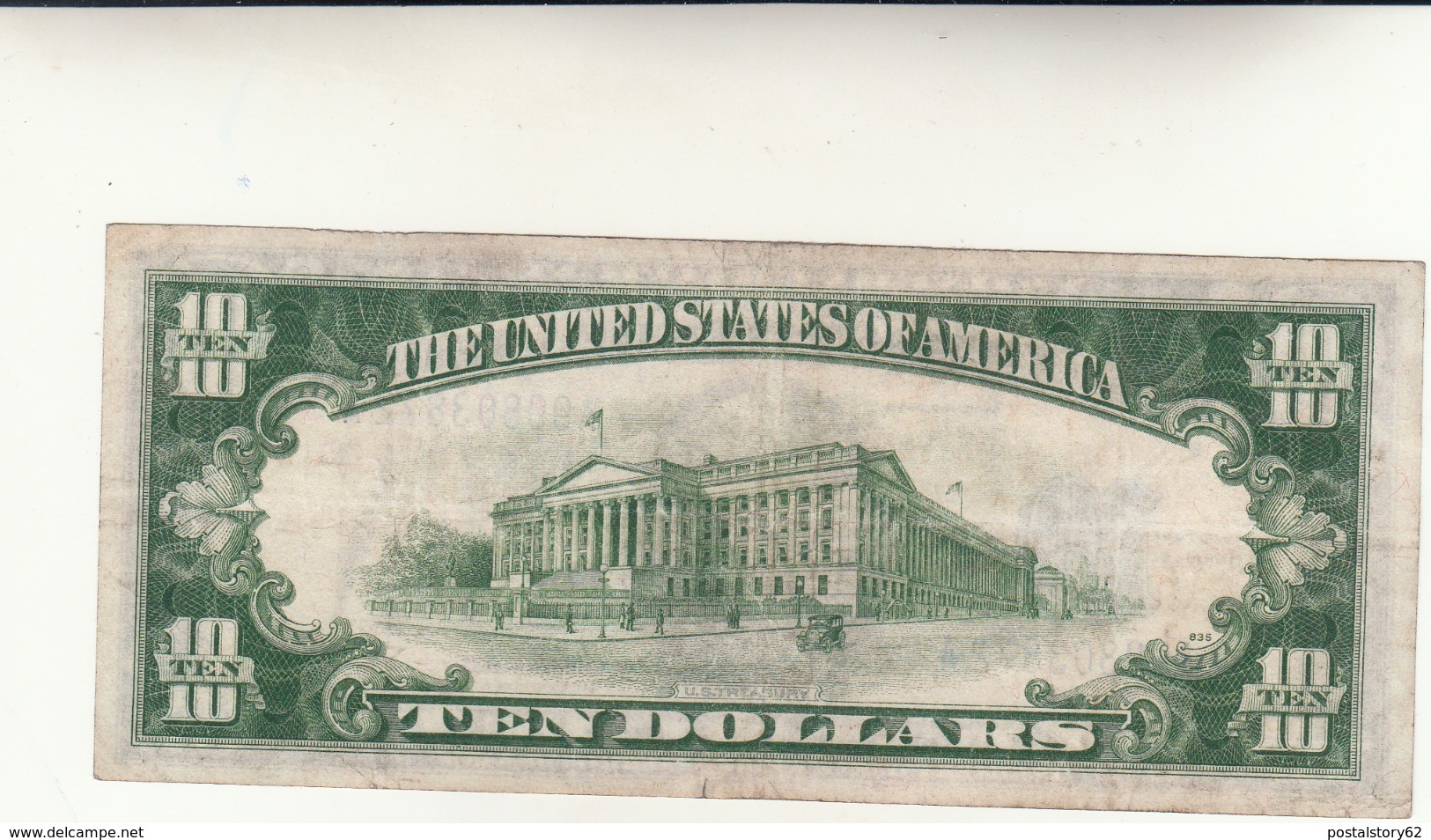 Banconota Da 10 Dollari USA 1935 A - Giallo Africa - Certificati D'Argento (1928-1957)