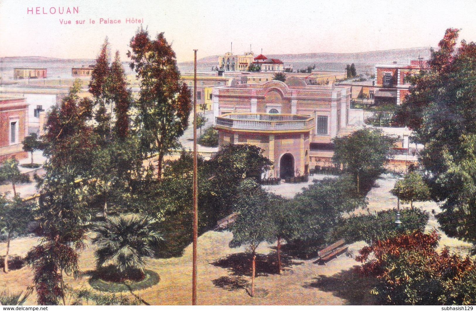 EGYPT : VINTAGE COLOUR PICTURE POST CARD : THE CAIRO POSTCARD TRUST : HELOUAN : PALACE HOTEL - Cairo