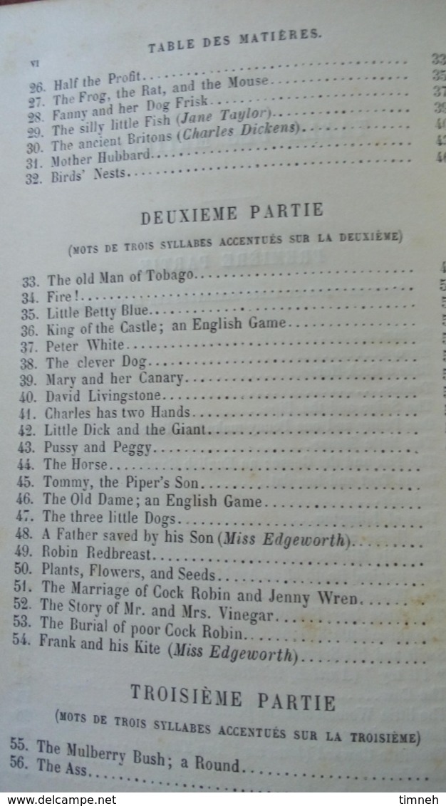 ALEXANDRE BELJAME - SECOND ENGLISH READER - deuxième livre de lectures anglaises CLASSE 8e - 1887 Librairie HACHETTE -