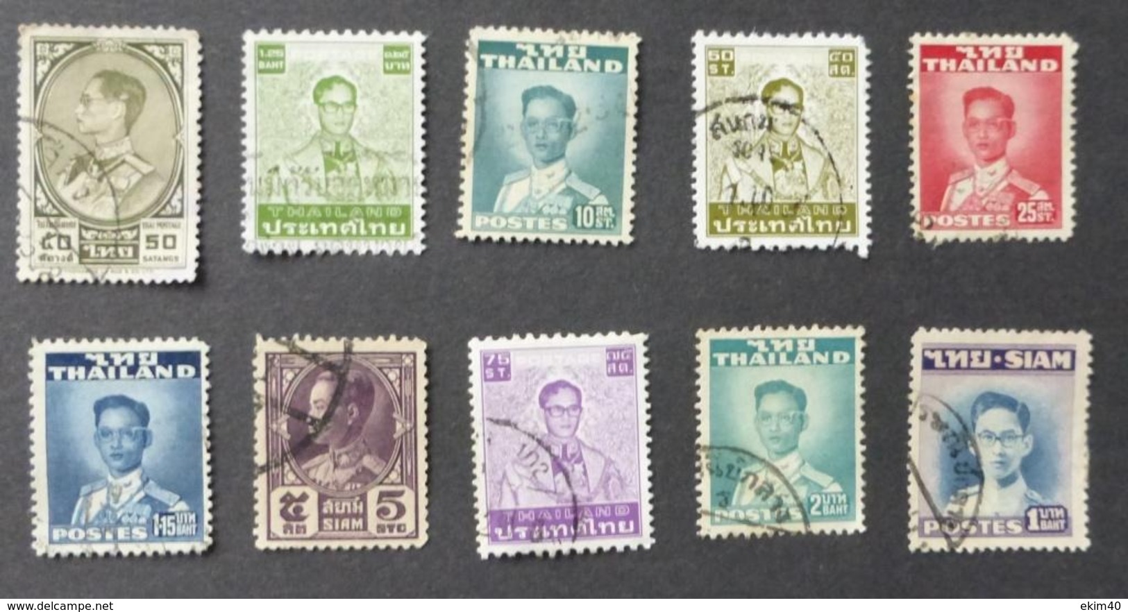 Selection Of Early Thailand/Siam Used/Cancelled Hinged Stamps- Various Issues No DK-606 - Thailand