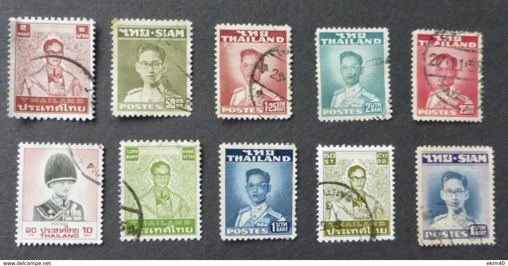Selection Of Early Thailand/Siam Used/Cancelled Hinged Stamps- Various Issues No DK-609 - Thaïlande