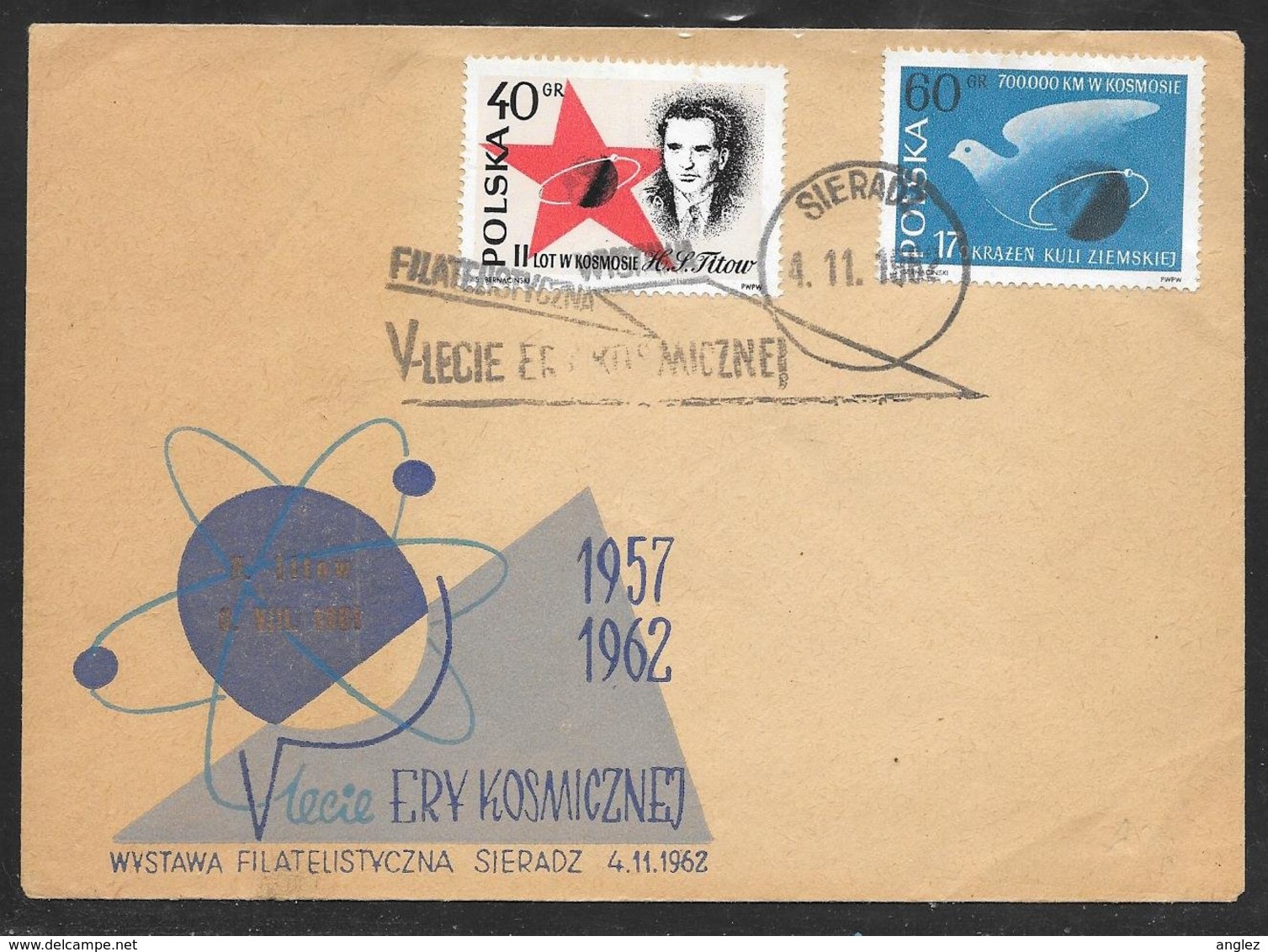 Poland - 1962 Sieradz Exhibition Cover - 5th Anniversary Of The Space Age - Brieven En Documenten