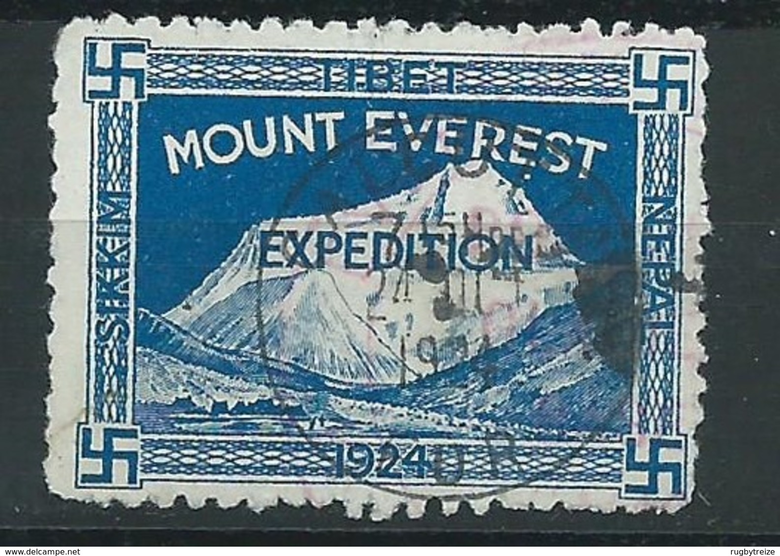 3184 - Timbre Vignette Mount Everest 1924 Tibet - Calcutta 1924 Expedetion Svastika - Erinnophilie