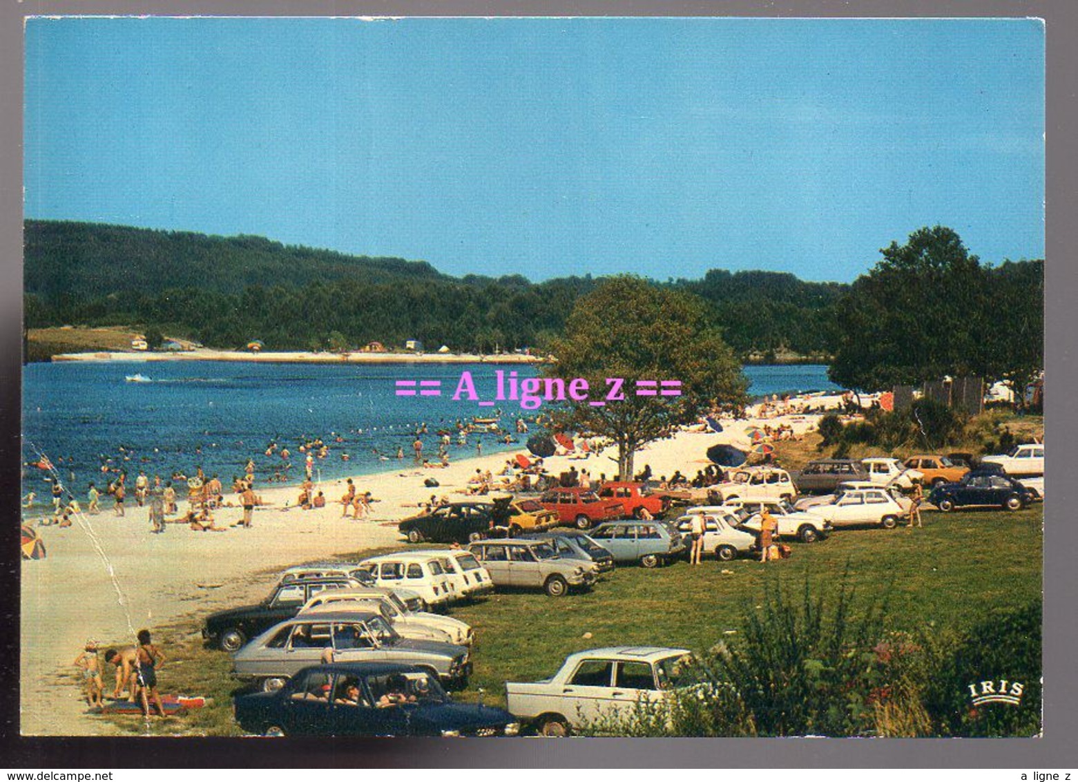 REF 439 : CPSM Plage De Vaureix Parking Peugeot 404 Renault 5 4L R16 Citroen GS - Turismo