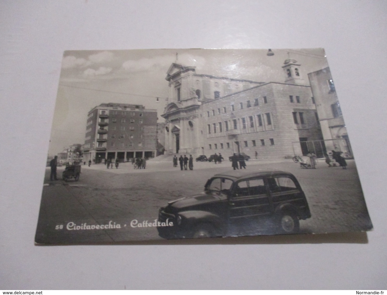 CPA CPSM CP CARTOLINA ITALIE ITALIA LAZIO LATIUM CIVITAVECCHIA V1950 - CATTEDRALE ANIMATA AUTO / CATHÉDRALE - TBE - Civitavecchia