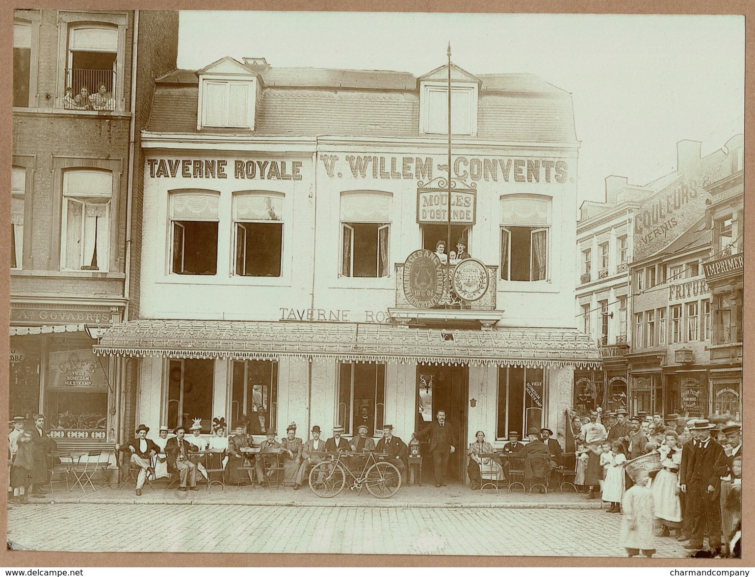 C1900 - Photo 22,5 Cm X 16,5 Cm - LIEGE 2 Boulevard D'Avroy -TAVERNE ROYALE V. WILLEM-CONVENTS - SUPERBE !! - Places