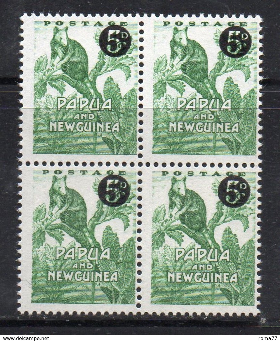 T1460 - PAPUA NUOVA GUINEA 1959 , Serie Yvert N. 41 In Fresca Quartina  ***  MNH  Kanguro - Papua Nuova Guinea