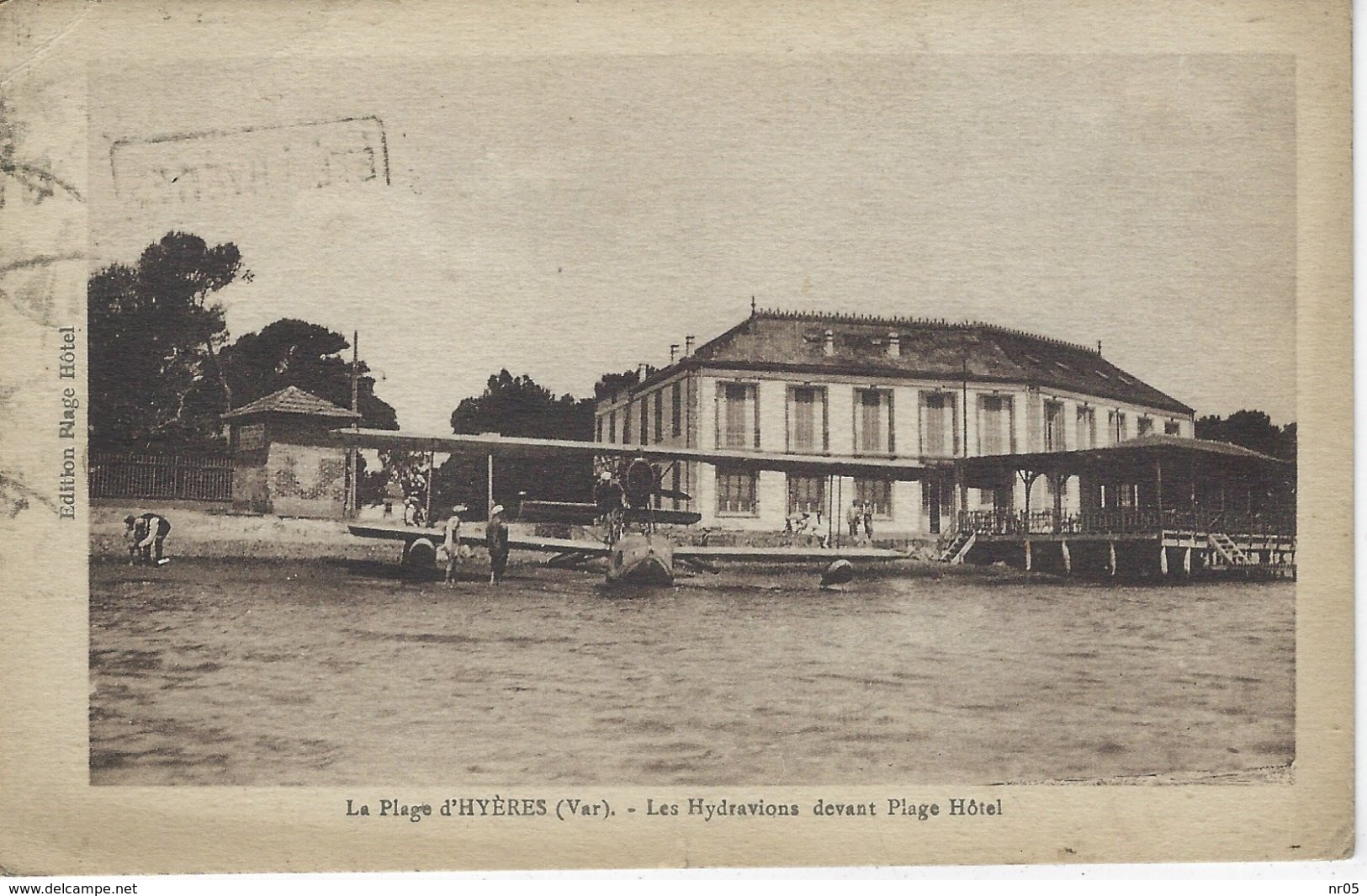 83 ( Var ) - La Plage D'HYERES - Les Hydravions Devant Plage Hotel (  Timbre Non Composte Rouget De L'Isle ) - Hyeres