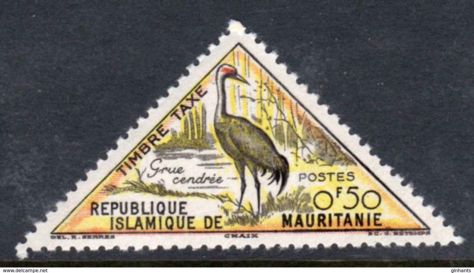 MAURITANIA - 1963 50c COMMON CRANE BIRD POSTAGE DUE TIMBRE TAX STAMP FINE MNH ** SG D178 - Mauritania (1960-...)