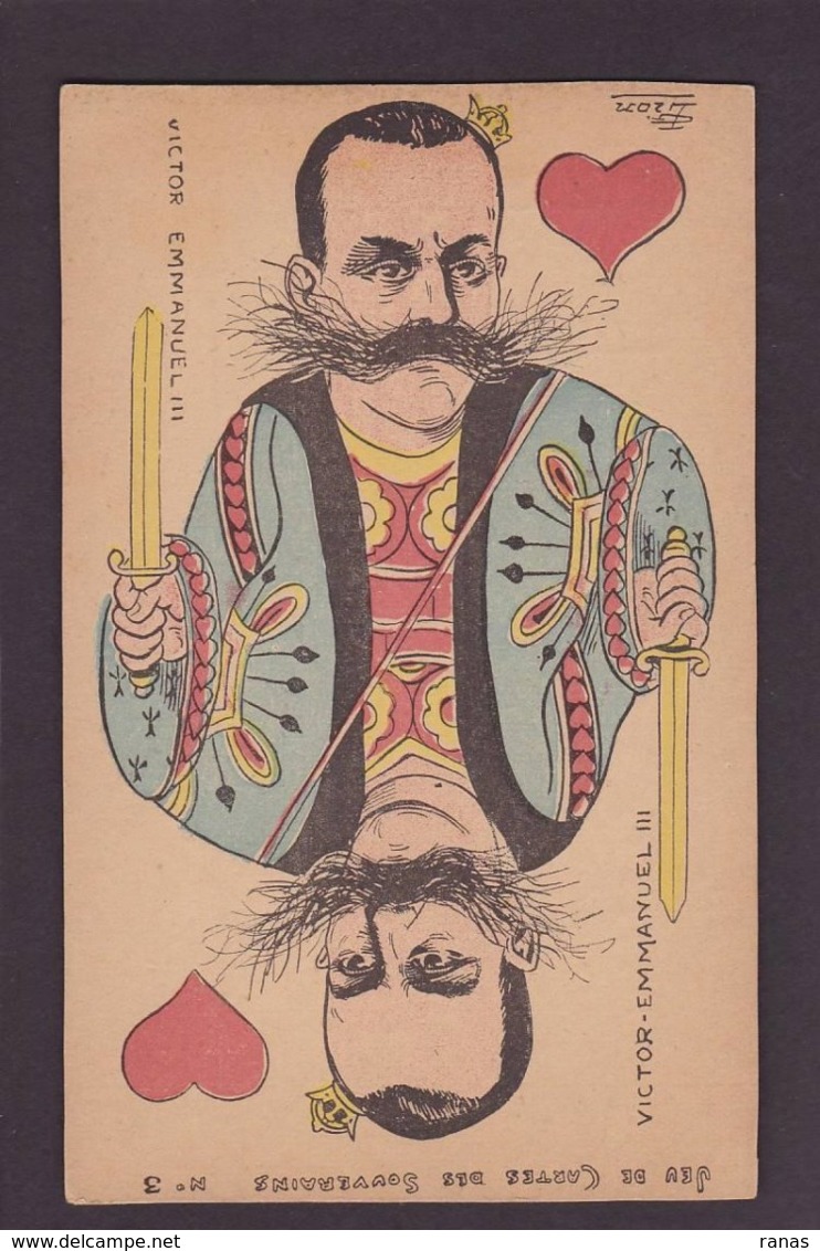 CPA Jeu De Cartes Carte à Jouer Playing Cards Non Circulé Satirique Caricature Italie - Cartes à Jouer