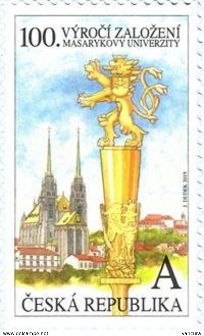 1018 Czech Republic Masaryk University Anniversary Brno Brünn 2019 Heraldic Lion - Chiese E Cattedrali