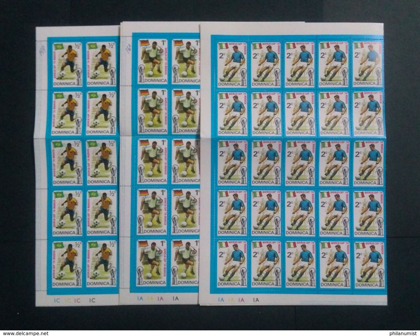 DOMINICA FOOTBALL WORLD CUP 1974 FULL SHEET 1/2c,1c & 2c LOOK - 1974 – Allemagne Fédérale