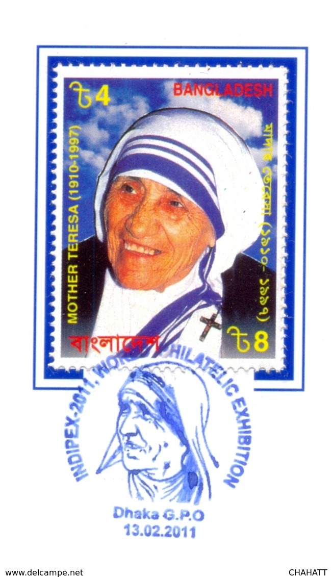 MOTHER TERESA-BIO DATA-2x SOVENIR CARDS- BANGLADESH-2011-GMS-58 - Madre Teresa