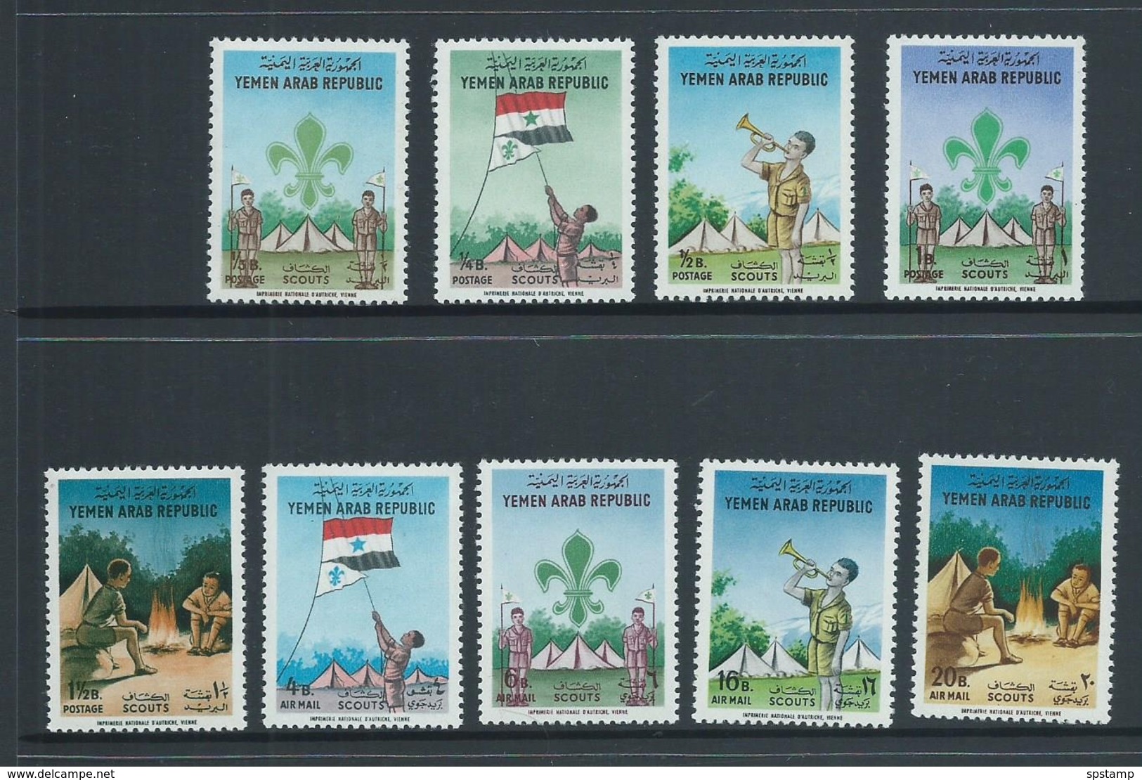 Yemen 1964 Scout Sets Of 9 Both Perf & Imperf MNH - Yemen