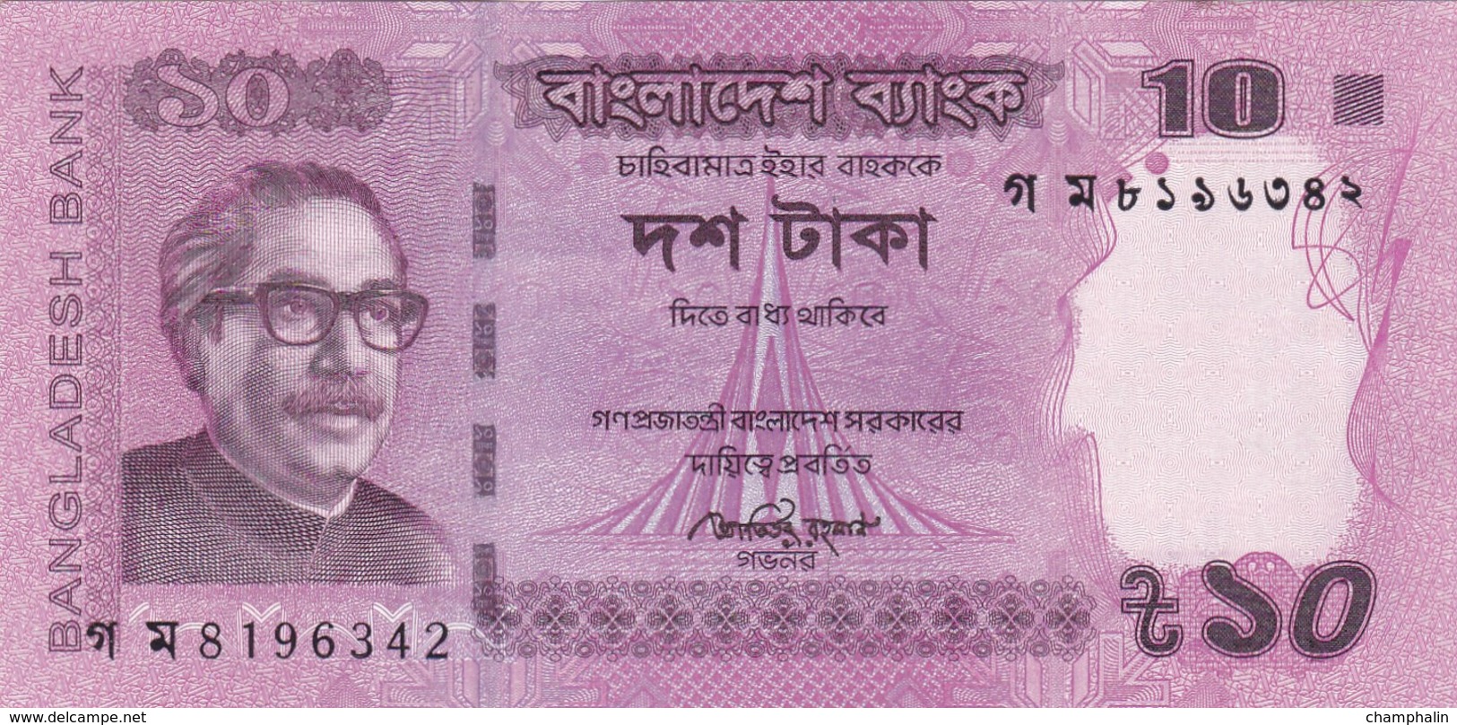 Bangladesh - Billet De 10 Taka - Mujibur Rahman - 2015 - P54e - Bangladesh