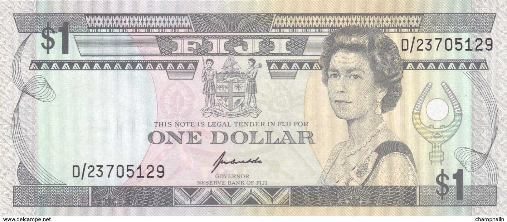 Iles Fidji - Billet De 1 Dollar - Elizabeth II - Non Daté (1991) - P89a - Neuf - Fidji