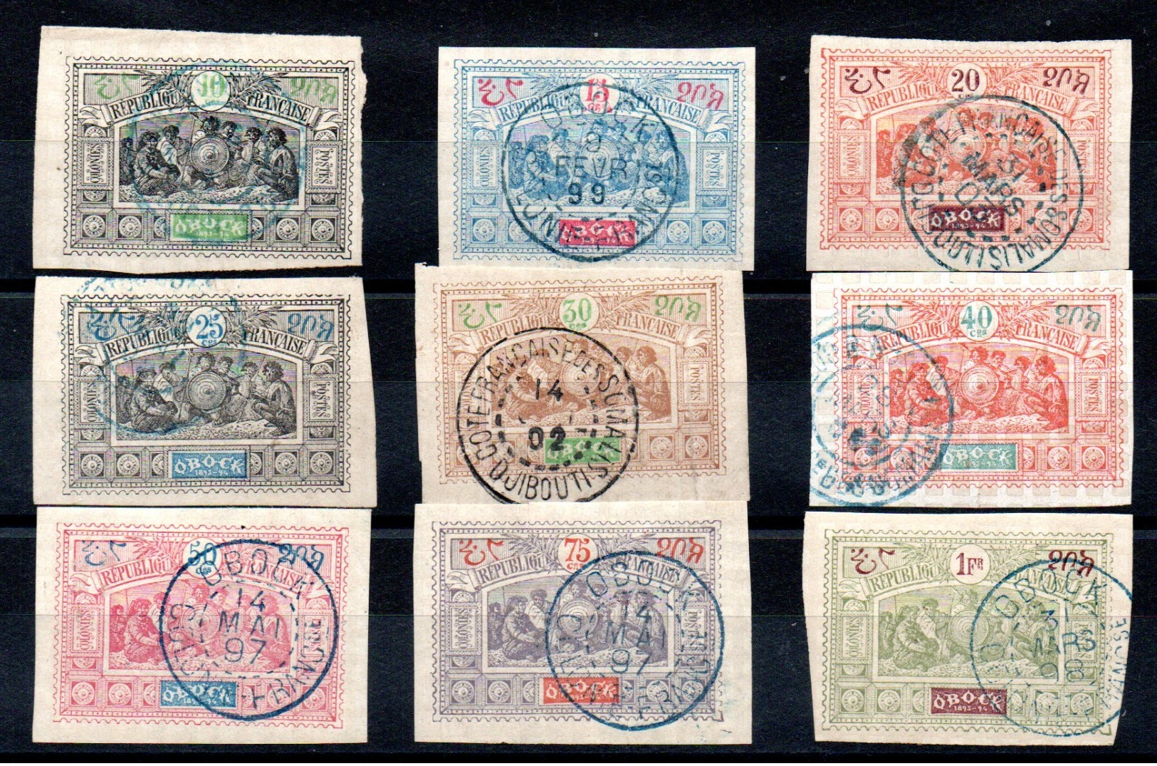 OBOCK - YT N° 51 à 59 - Cote: 104,00 € - Used Stamps