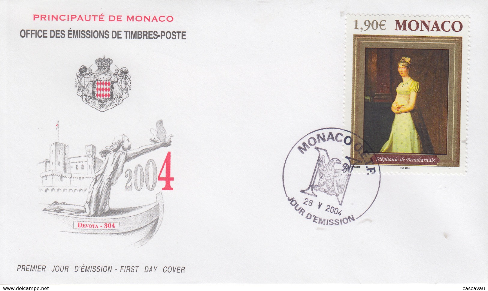 Enveloppe  FDC  1er  Jour   MONACO    STEPHANIE  DE   BEAUHARNAIS   2004 - Napoleón