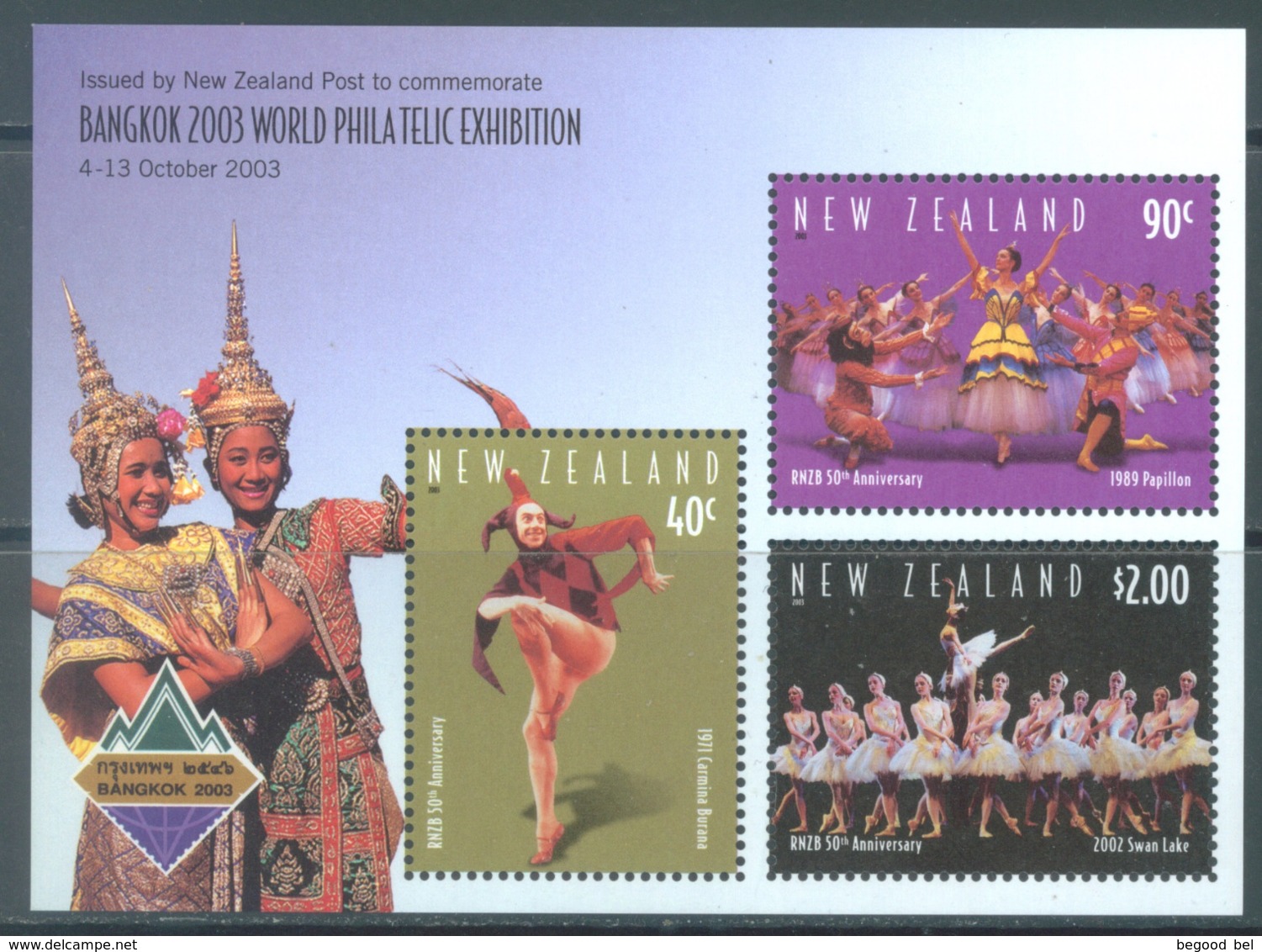 NEW ZEALAND - MNH/**  - 2003 - BANGKOK EXPO BALLET - Yv BLOC 175 -  Lot 20693 - Blocs-feuillets