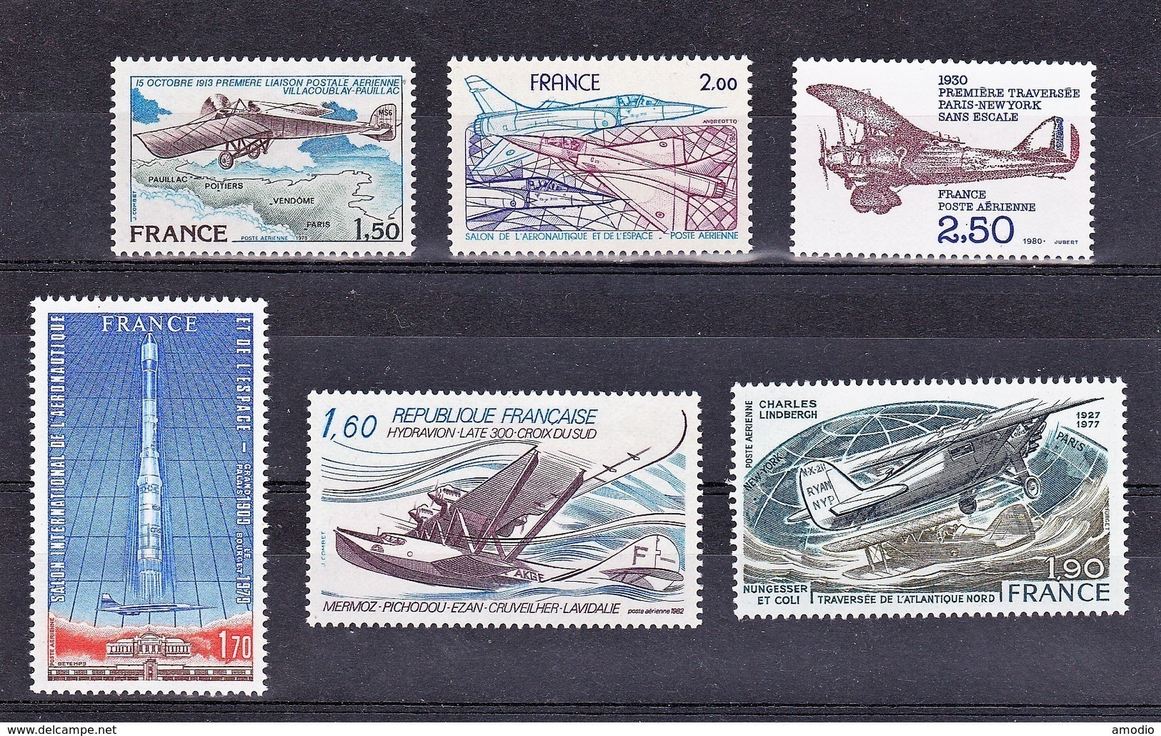 France YT PA 51/54, 56 Avions Et Fusée N** MNH - 1960-.... Neufs