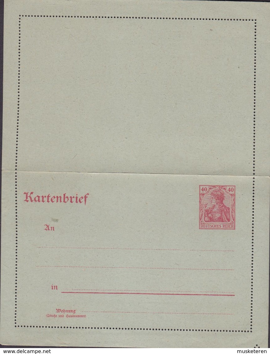 Deutsches Reich Postal Stationery Ganzsache Entier 1921, 40 Pf. Germania Kartenbrief Perforation ERROR Variety SCARCE !! - Altri & Non Classificati