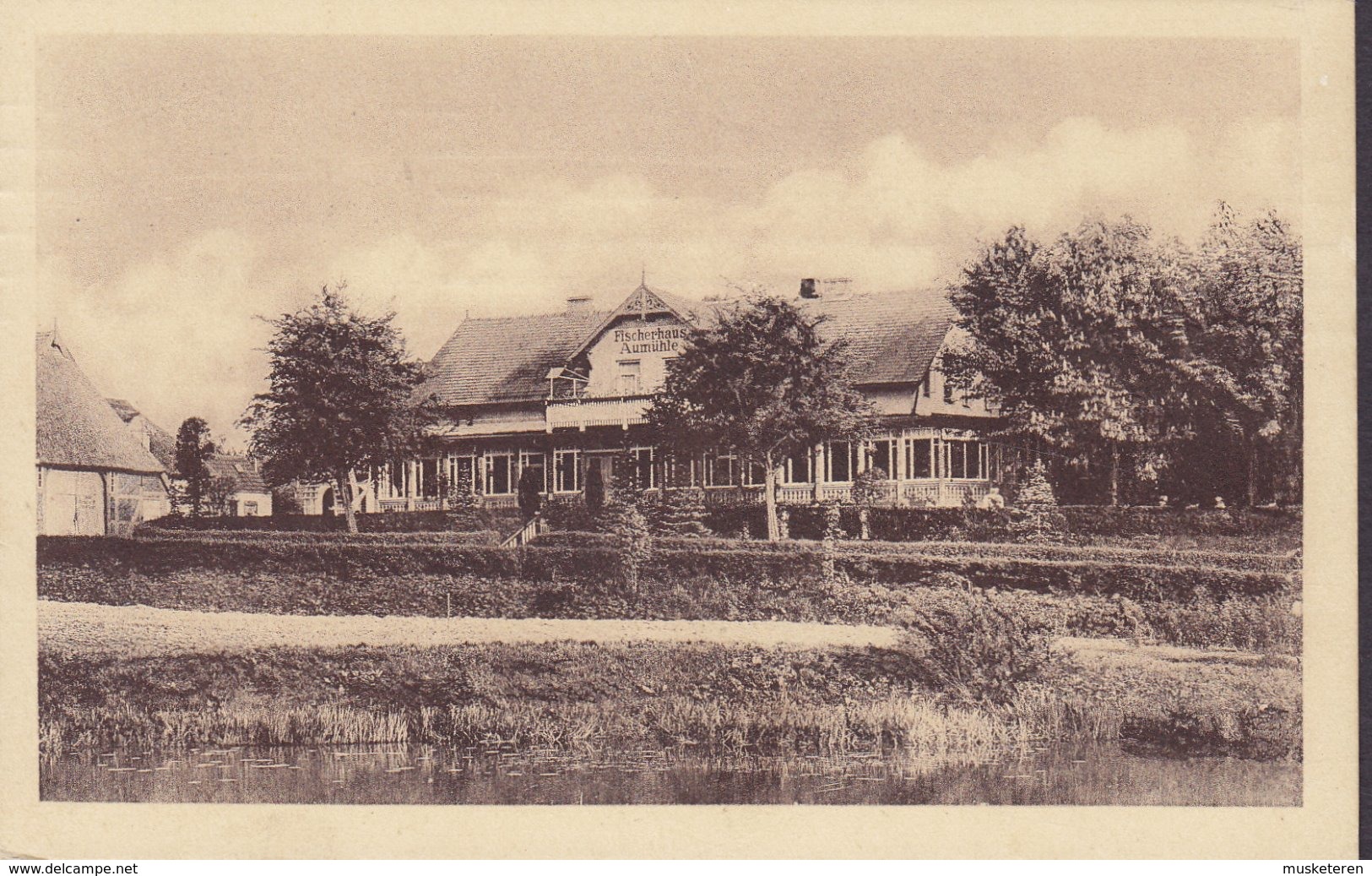 Deutsches Reich PPC Fischerhaus - Aumühle Inh. W. Werner HAMBURG 1926 KARLSRUHE (2 Scans) - Lauenburg