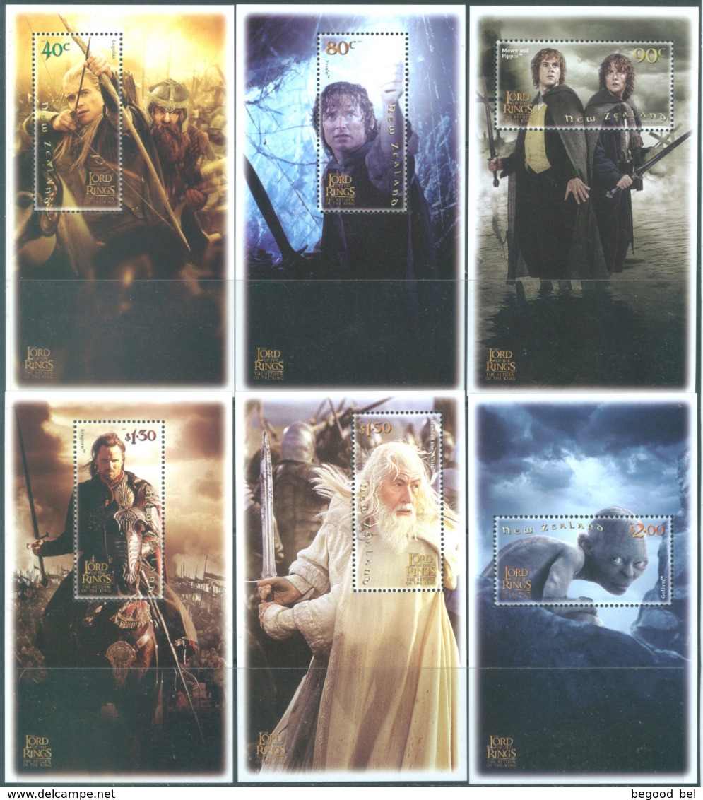 NEW ZEALAND - MNH/** - 2003 - LORDS OF RING MOVIE - Yv BLOC 176-181 -  Lot 20696 - Blocs-feuillets