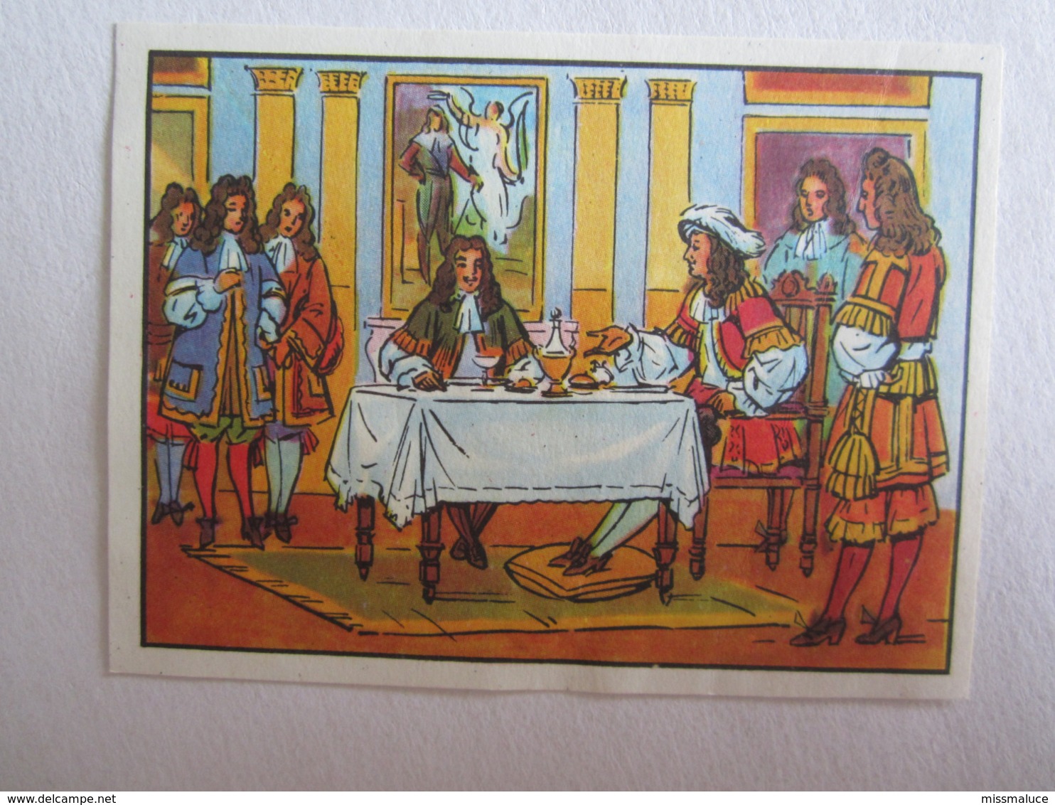 Publicité Chocolaterie Suisse Normande Paris Louis XIV Invite Molière à Sa Table Image Donnée école Bon Point ??? - Altri & Non Classificati