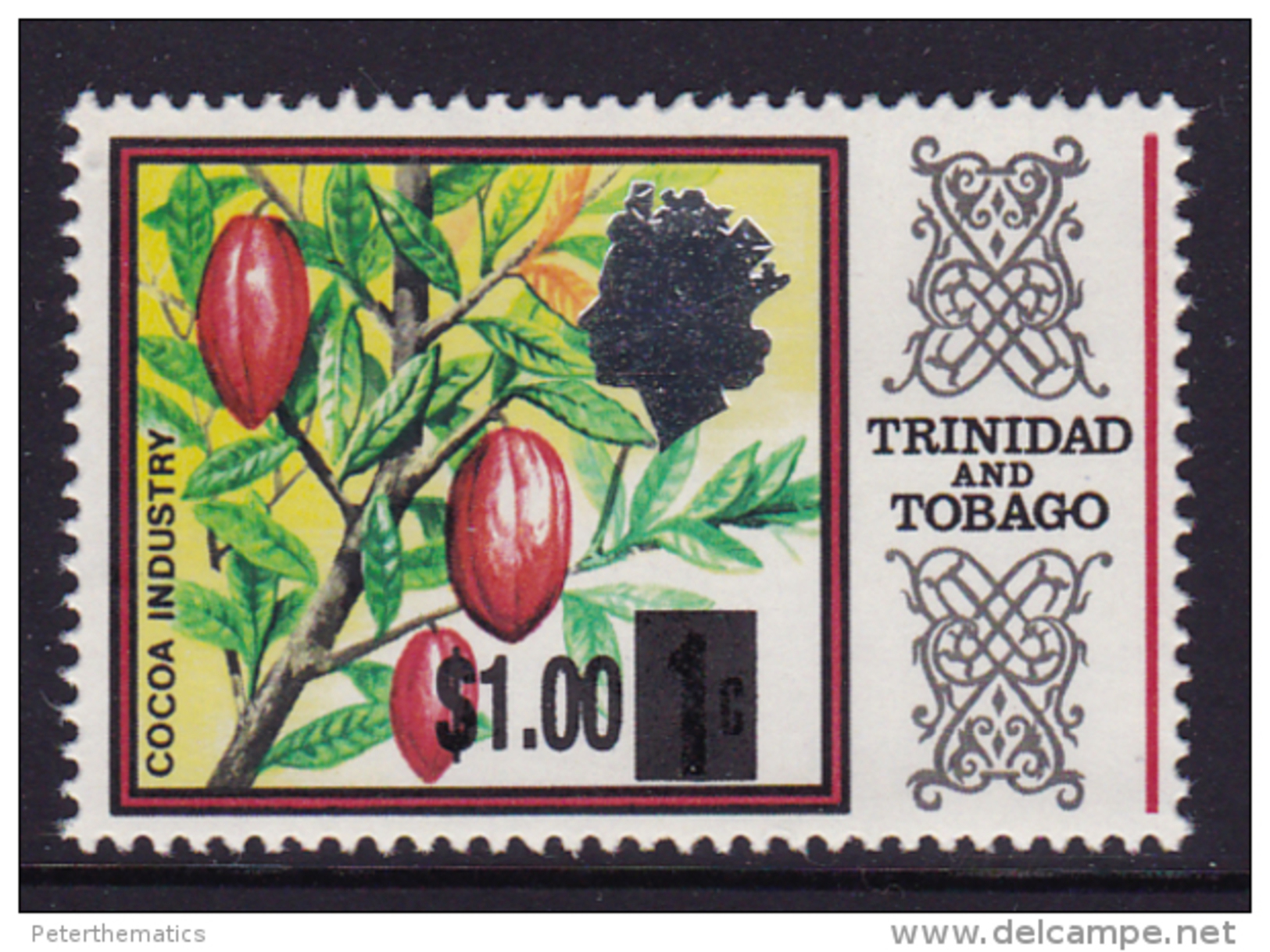 TRINIDAD  AND TOBAGO,MNH, PLANTS ,TREES, COCOA,OVERPRINT, 1v - Other & Unclassified