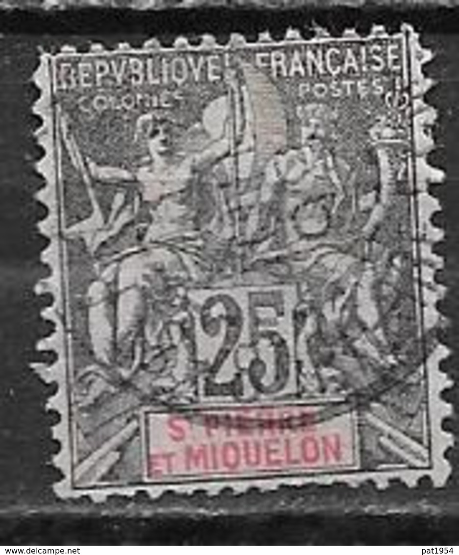 Saint Pierre Et Miquelon 1892 N° 66 Oblitéré Surchargé Cote 4,00 Euros - Usados