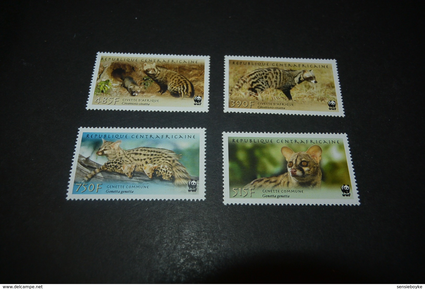 K23395-set MNH Central Africa  2007 - WWF -  Genetta - Unused Stamps