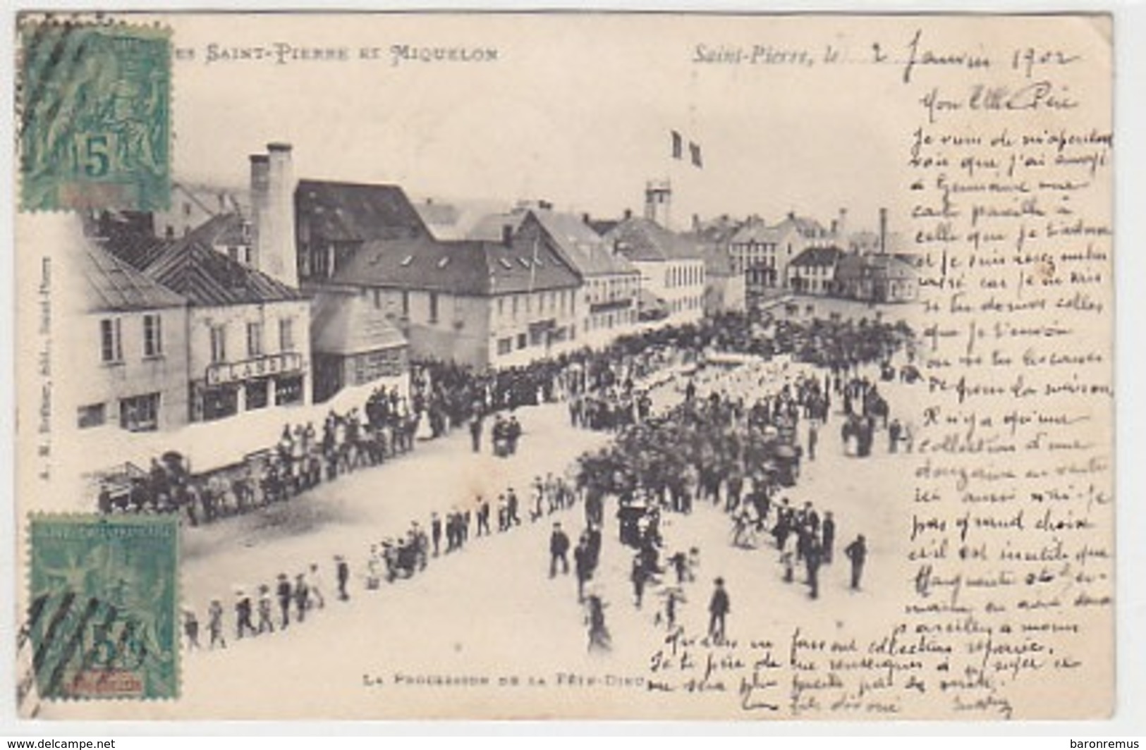 Saint-Pierre Et Miquelon - La Procession De La Fête-Dieu - 1902     (191022) - Saint-Pierre Und Miquelon