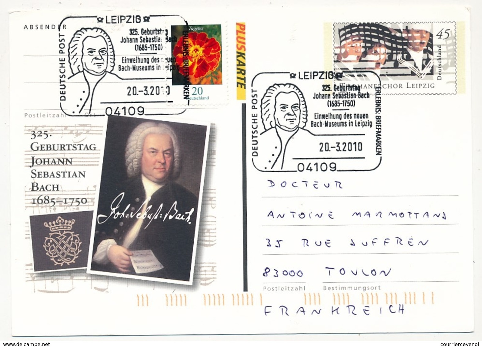 ALLEMAGNE - 2 Cartes Postales - Entiers Postaux Commémoratifs Anniversaire De Jean Sébastien BACH - Música