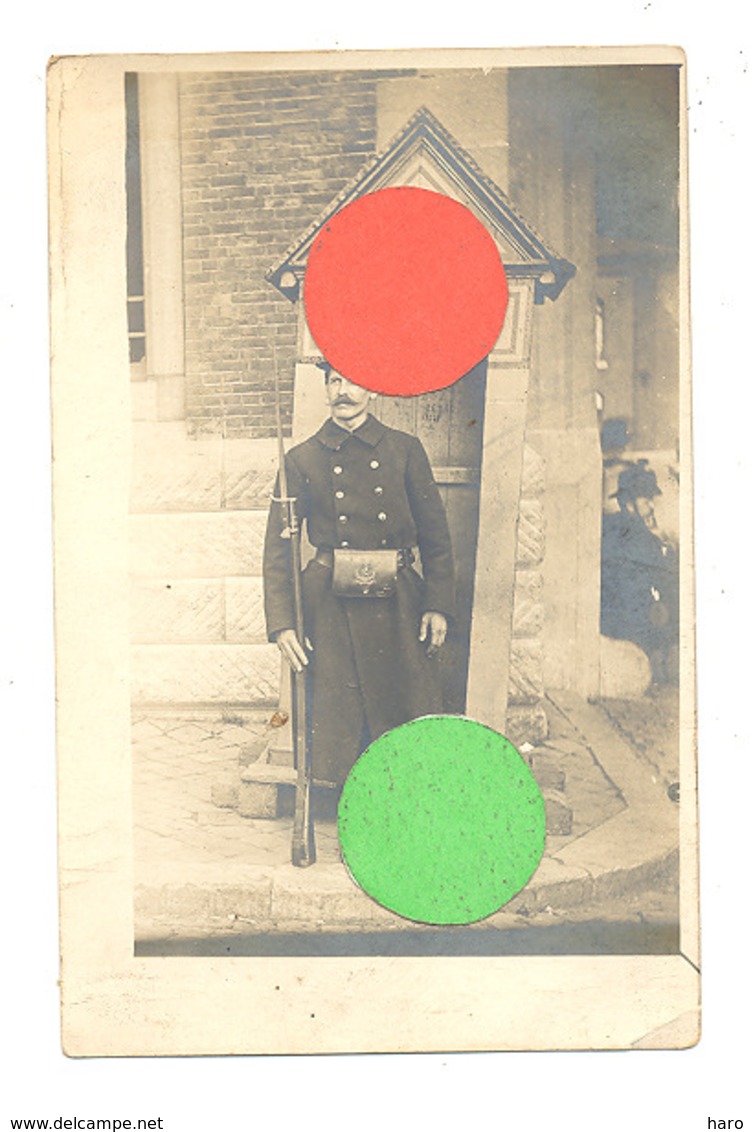 Photo Carte - Planton, Garde, Sentinelle,avec Arme  Armée Belge 191... (b267) - Casernes