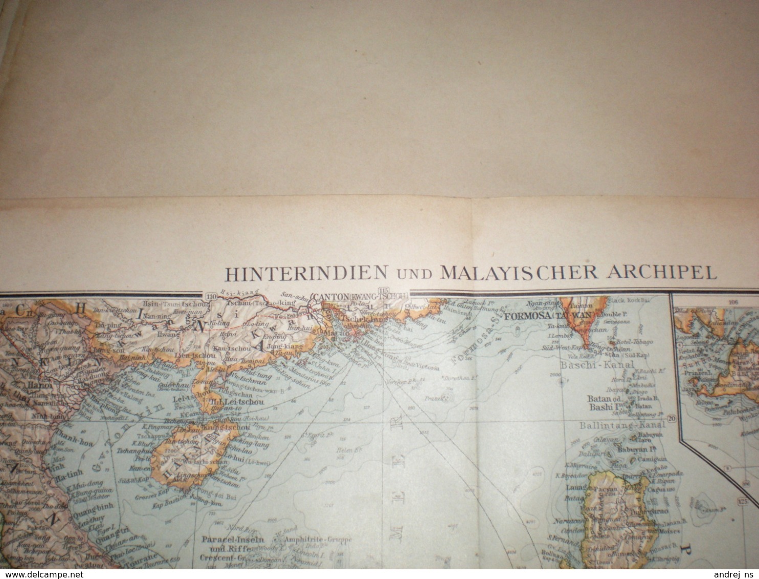 Hinterindien Und Malayischer Archipe; Volks Und Familien Atlas A Shobel Leipzig 1901 Big Map - Geographical Maps