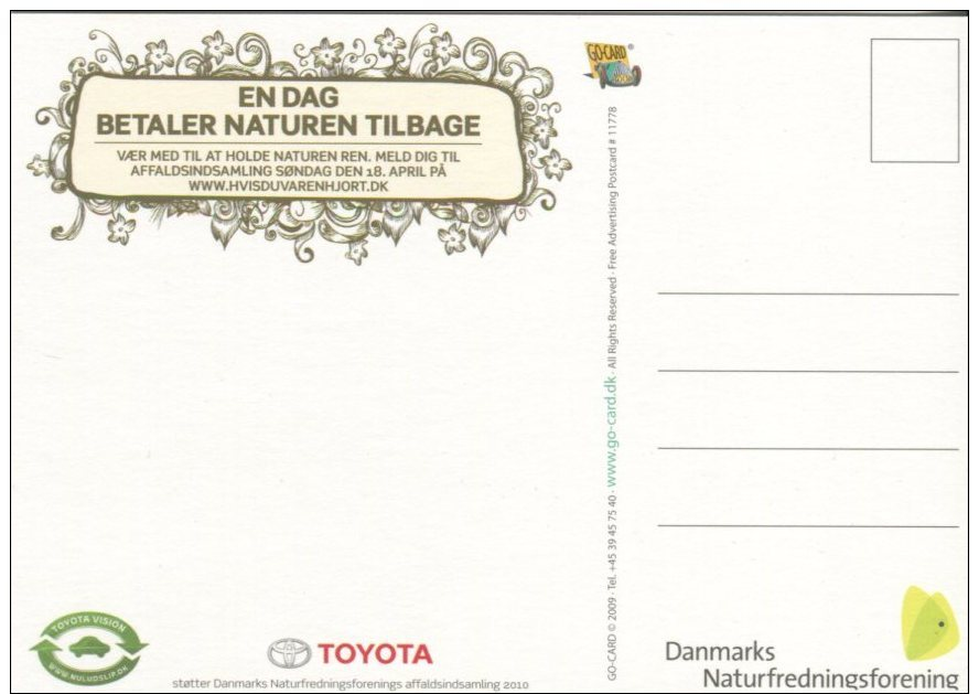 Go-card Advertising Postcard, En Dag Betaler Naturen Tilbage, (rubbish Collection) 11178 - Other & Unclassified