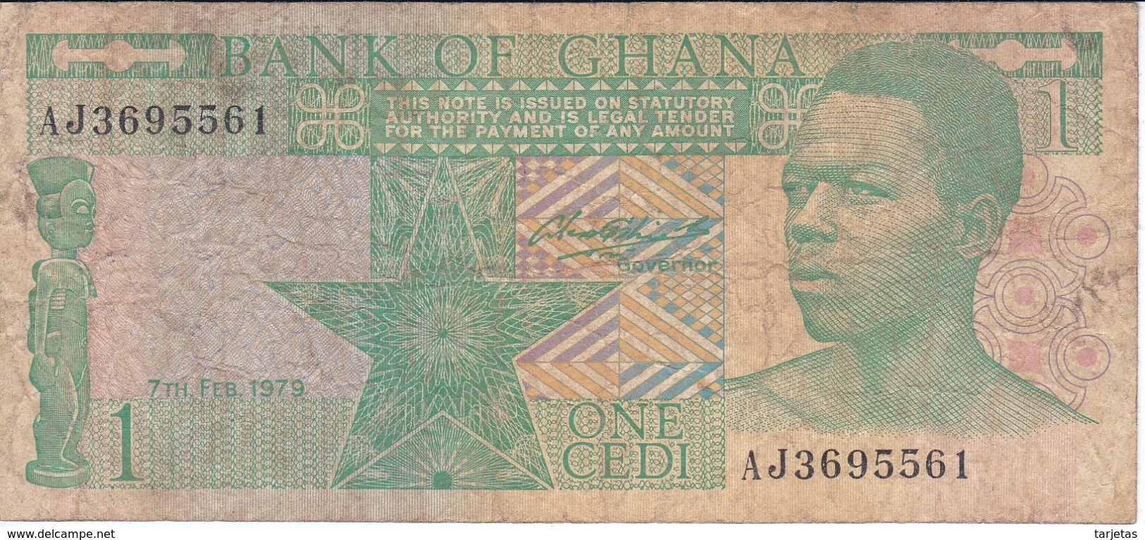 BILLETE DE GHANA DE 1 CEDI DEL AÑO 1979 (BANKNOTE) - Ghana