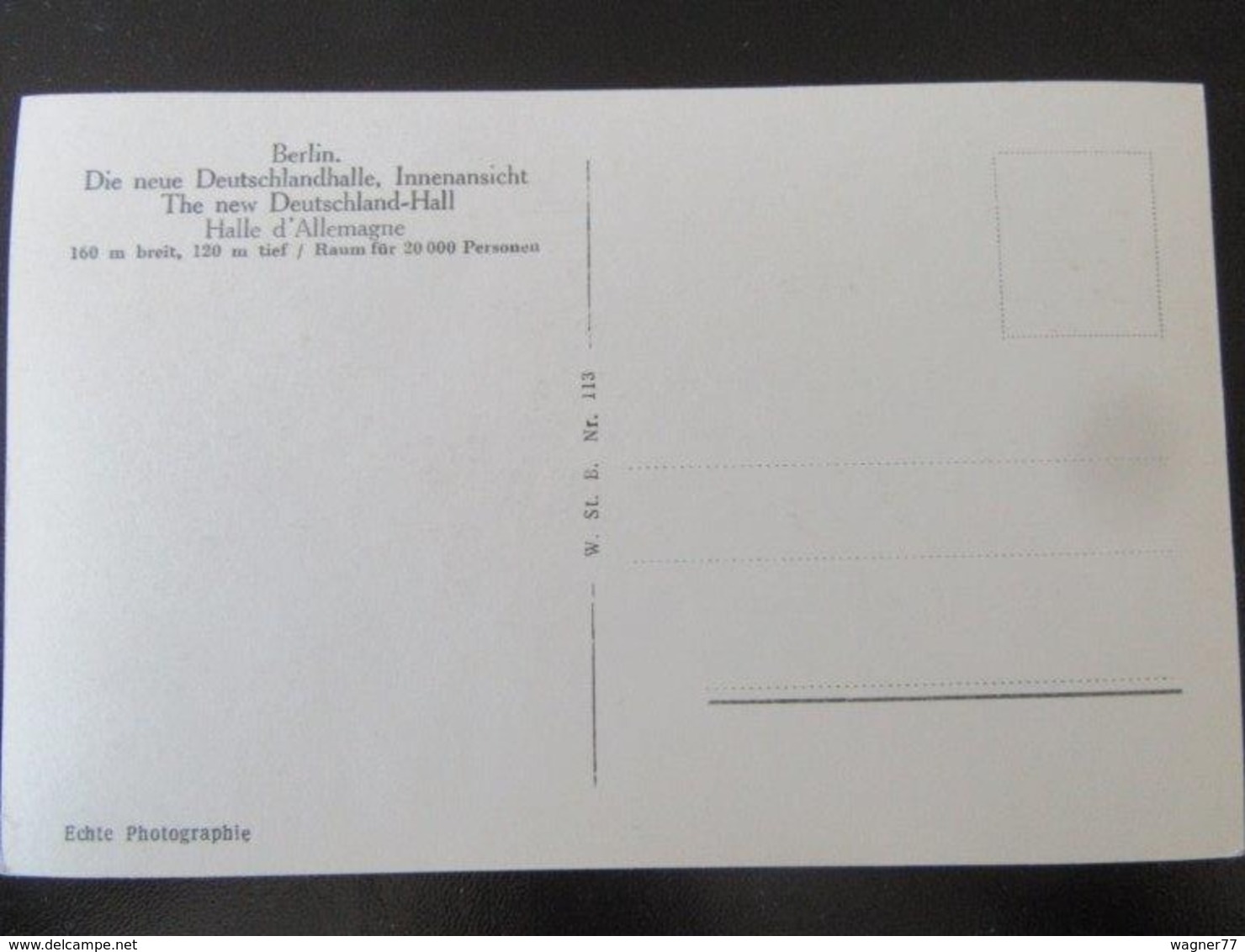 Postkarte 3. Reich - Deutschlandhalle Berlin - Briefe U. Dokumente
