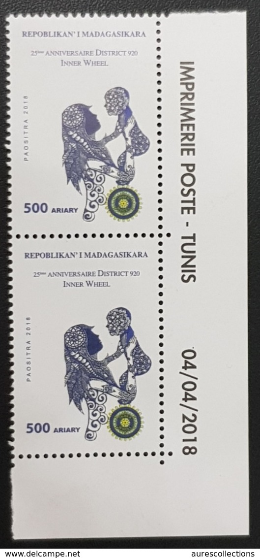 MADAGASCAR 2018 - COIN DATE CORNER - INNER WHEEL LIONS CLUB DISTRICT 920 - RARE MNH - Rotary, Lions Club