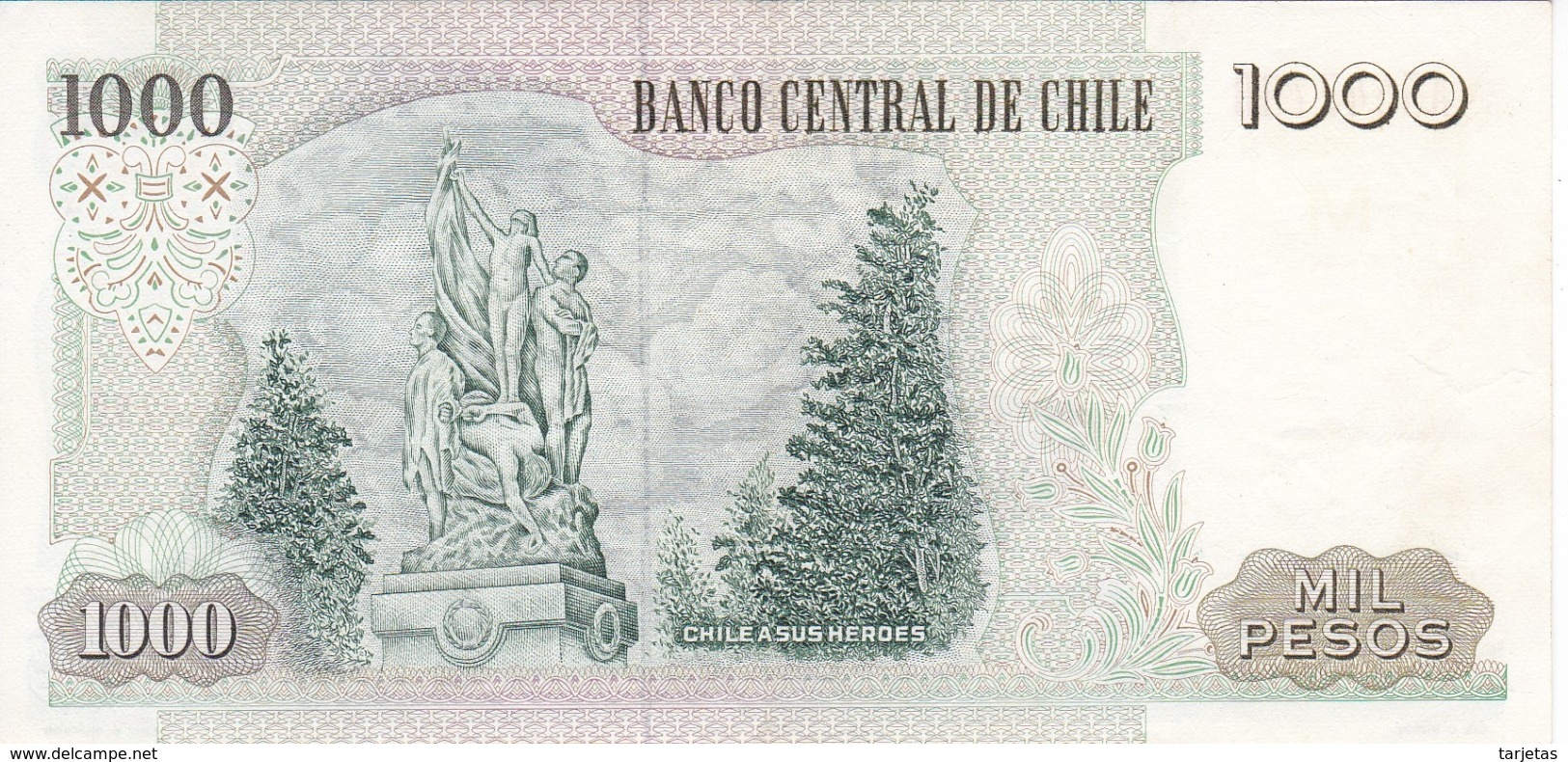 BILLETE DE CHILE DE 1000 PESOS DEL AÑO 1987  (BANK NOTE) - Chile