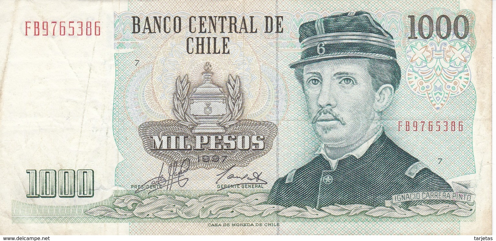 BILLETE DE CHILE DE 1000 PESOS DEL AÑO 1997  (BANK NOTE) - Chili