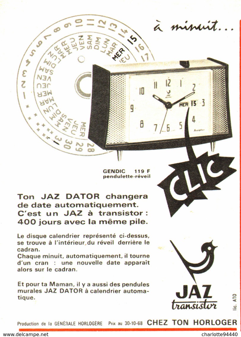 PUB REVEIL  ( JAZ DATOR  )  " JAZ  "  1969 - Andere & Zonder Classificatie