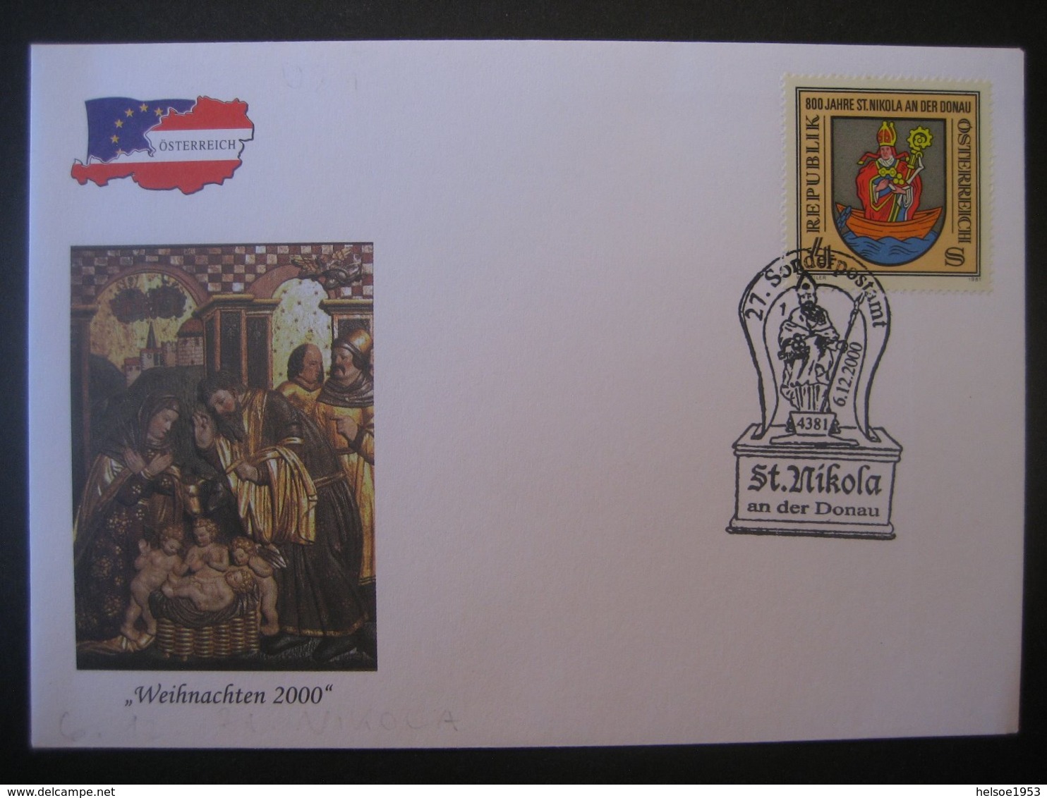 Österreich- St. Nikola/Donau6.12.2000 27. Sonderpostamt - Lettres & Documents