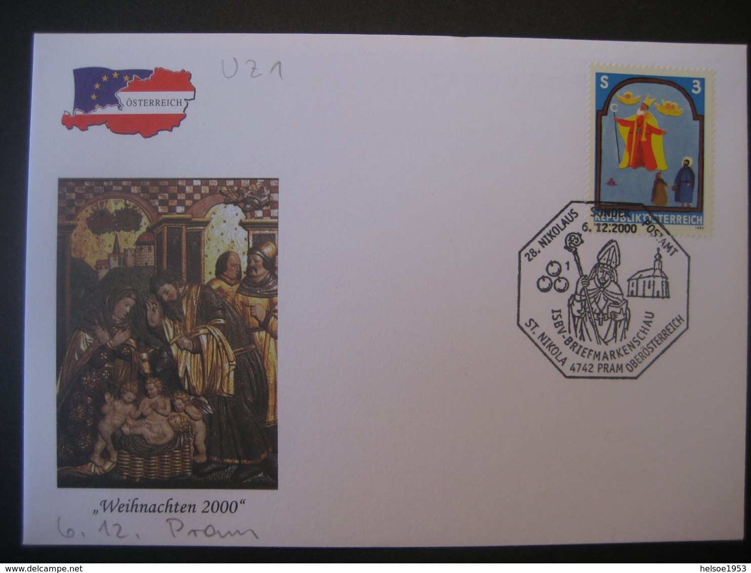 Österreich- St. Nikola/Pram 6.12.2000, 28. Sonderpostamt - Cartas & Documentos